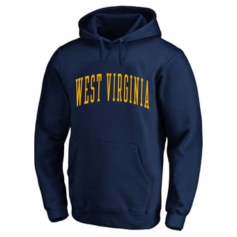 Men's Champion  Navy West Virginia Mountaineers Arch Over Tackle Twill Big & Tall Hoodie