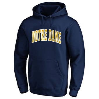 Men's Champion  Navy Notre Dame Fighting Irish Arch Over Tackle Twill Hoodie
