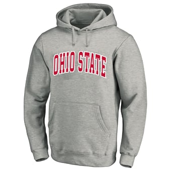 Men's Champion  Heather Gray Ohio State Buckeyes Arch Over Tackle Twill Big & Tall Hoodie