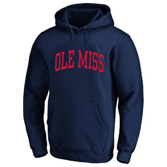 Men's Champion  Navy Ole Miss Rebels Arch Over Tackle Twill Big & Tall Hoodie