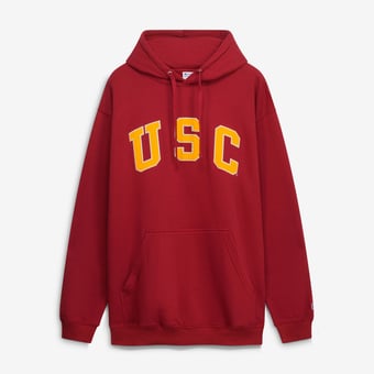 Men's Champion  Cardinal USC Trojans Arch Over Tackle Twill Big & Tall Hoodie