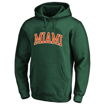 Men's Champion  Green Miami Hurricanes Arch Over Tackle Twill Big & Tall Hoodie