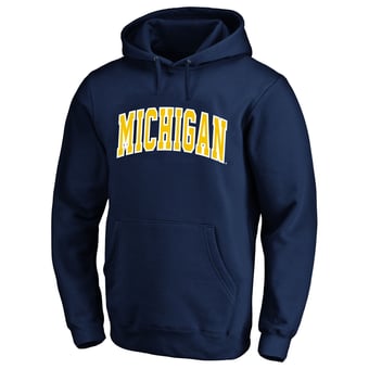 Men's Champion  Navy Michigan Wolverines Arch Over Tackle Twill Big & Tall Hoodie
