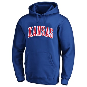 Men's Champion  Royal Kansas Jayhawks Arch Over Tackle Twill Big & Tall Hoodie