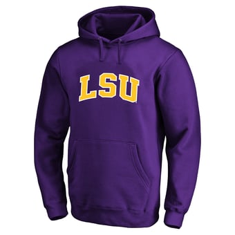 Men's Champion  Purple LSU Tigers Arch Over Tackle Twill Big & Tall Hoodie