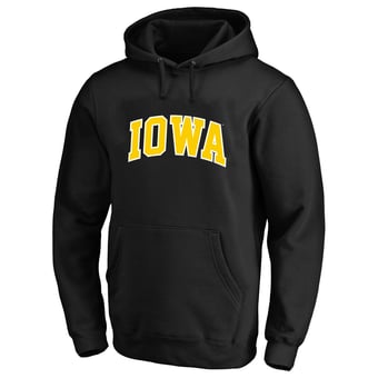 Men's Champion  Black Iowa Hawkeyes Arch Over Tackle Twill Big & Tall Hoodie