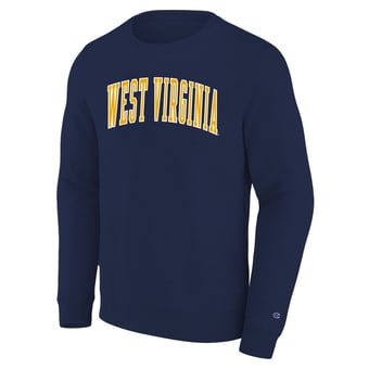 Men's Champion Navy West Virginia Mountaineers Arch Applique Big & Tall Sweatshirt