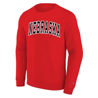 Men's Champion Scarlet Nebraska Huskers Arch Applique Big & Tall Sweatshirt