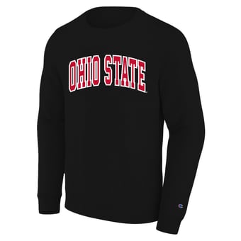 Men's Champion Black Ohio State Buckeyes Arch Applique Big & Tall Sweatshirt