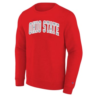 Men's Champion Scarlet Ohio State Buckeyes Arch Applique Big & Tall Sweatshirt
