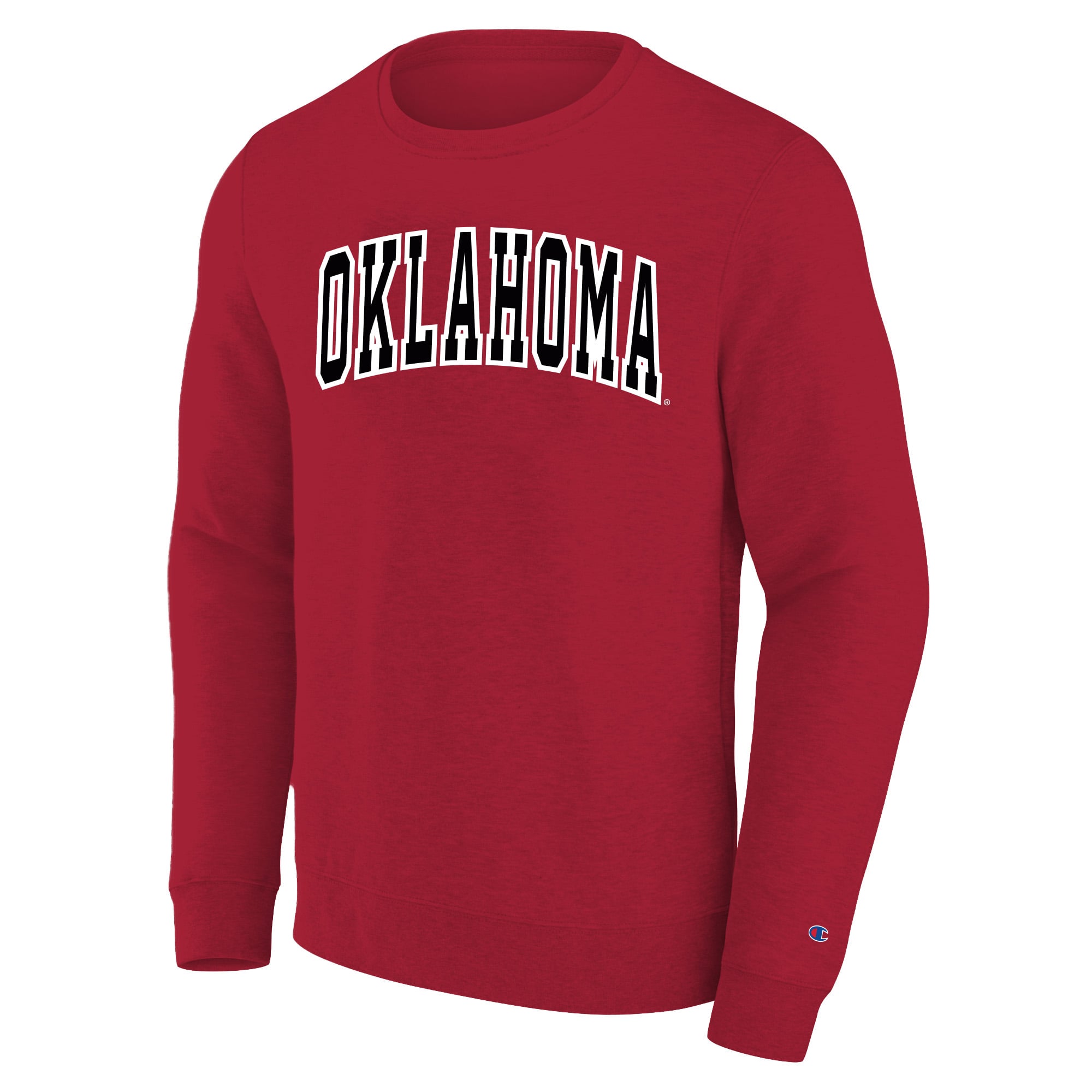Men's Big and Tall Champion Crimson Oklahoma Sooners Arch Applique Sweatshirt
