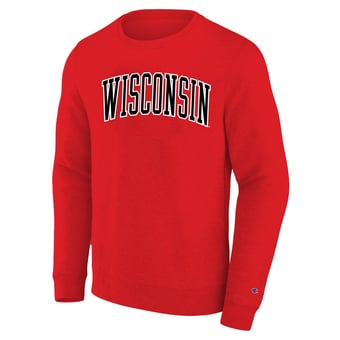 Men's Champion Red Wisconsin Badgers Arch Applique Big & Tall Sweatshirt