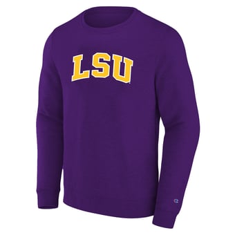 Men's Champion Purple LSU Tigers Arch Applique Big & Tall Sweatshirt