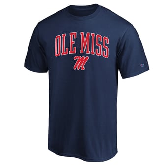 Men's Champion  Navy Ole Miss Rebels Champion Big & Tall Team Arch Over Wordmark T-Shirt