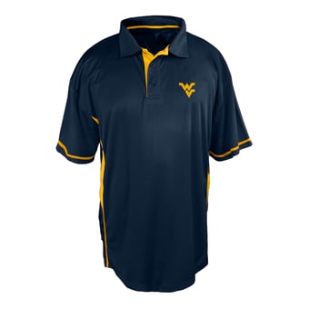 Men's Profile Navy West Virginia Mountaineers Big & Tall Color Block Panel Polo