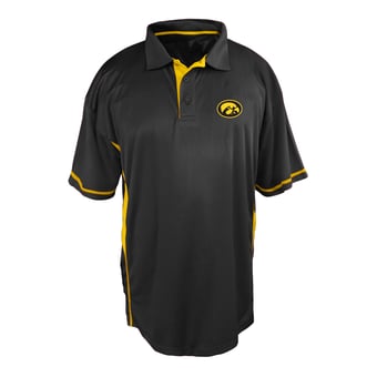 Men's Profile Black Iowa Hawkeyes Big & Tall Color Block Panel Polo