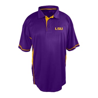 Men's Profile Purple LSU Tigers Big & Tall Color Block Panel Polo