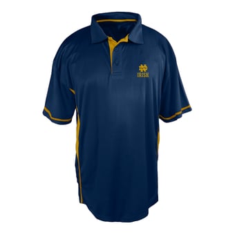 Men's Profile Navy Notre Dame Fighting Irish Big & Tall Color Block Panel Polo
