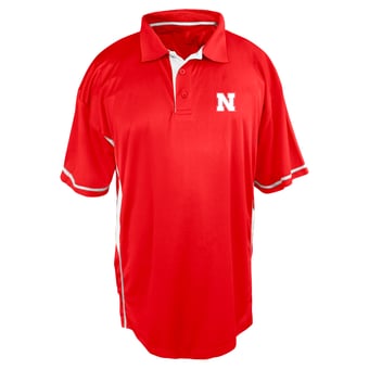 Men's Profile Scarlet Nebraska Huskers Big & Tall Color Block Panel Polo