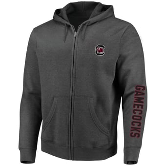 Men's Champion Heather Charcoal South Carolina Gamecocks Big & Tall Full-Zip Hoodie