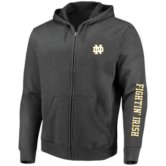 Men's Profile Heather Charcoal Notre Dame Fighting Irish Big & Tall Full-Zip Hoodie