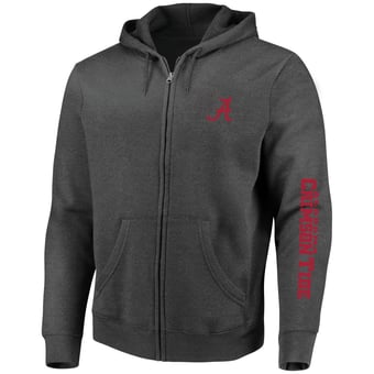 Men's Champion Heather Charcoal Alabama Crimson Tide Big & Tall Full-Zip Hoodie