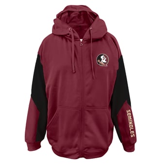 Men's Fanatics Garnet Florida State Seminoles Big & Tall Sleeve Block Full-Zip Hoodie