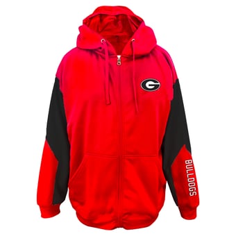 Men's Fanatics Red Georgia Bulldogs Big & Tall Sleeve Block Full-Zip Hoodie