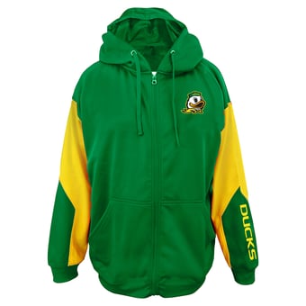 Men's Fanatics Green Oregon Ducks Big & Tall Sleeve Block Full-Zip Hoodie
