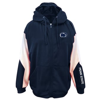 Men's Fanatics Navy Penn State Nittany Lions Big & Tall Sleeve Block Full-Zip Hoodie