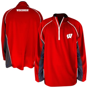Men's Fanatics Red Wisconsin Badgers Big & Tall Quarter-Zip Raglan Jacket