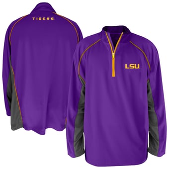 Men's Fanatics Purple LSU Tigers Big & Tall Quarter-Zip Raglan Jacket