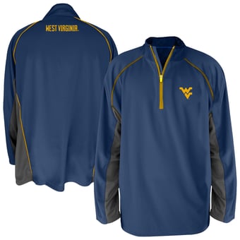 Men's Fanatics Navy West Virginia Mountaineers Big & Tall Quarter-Zip Raglan Jacket