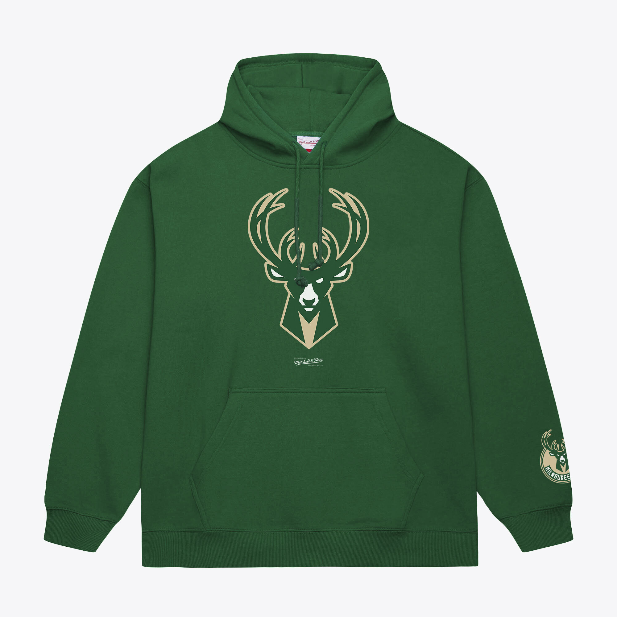 Men's Mitchell & Ness Hunter Green Milwaukee Bucks Basic Fleece Hoodie