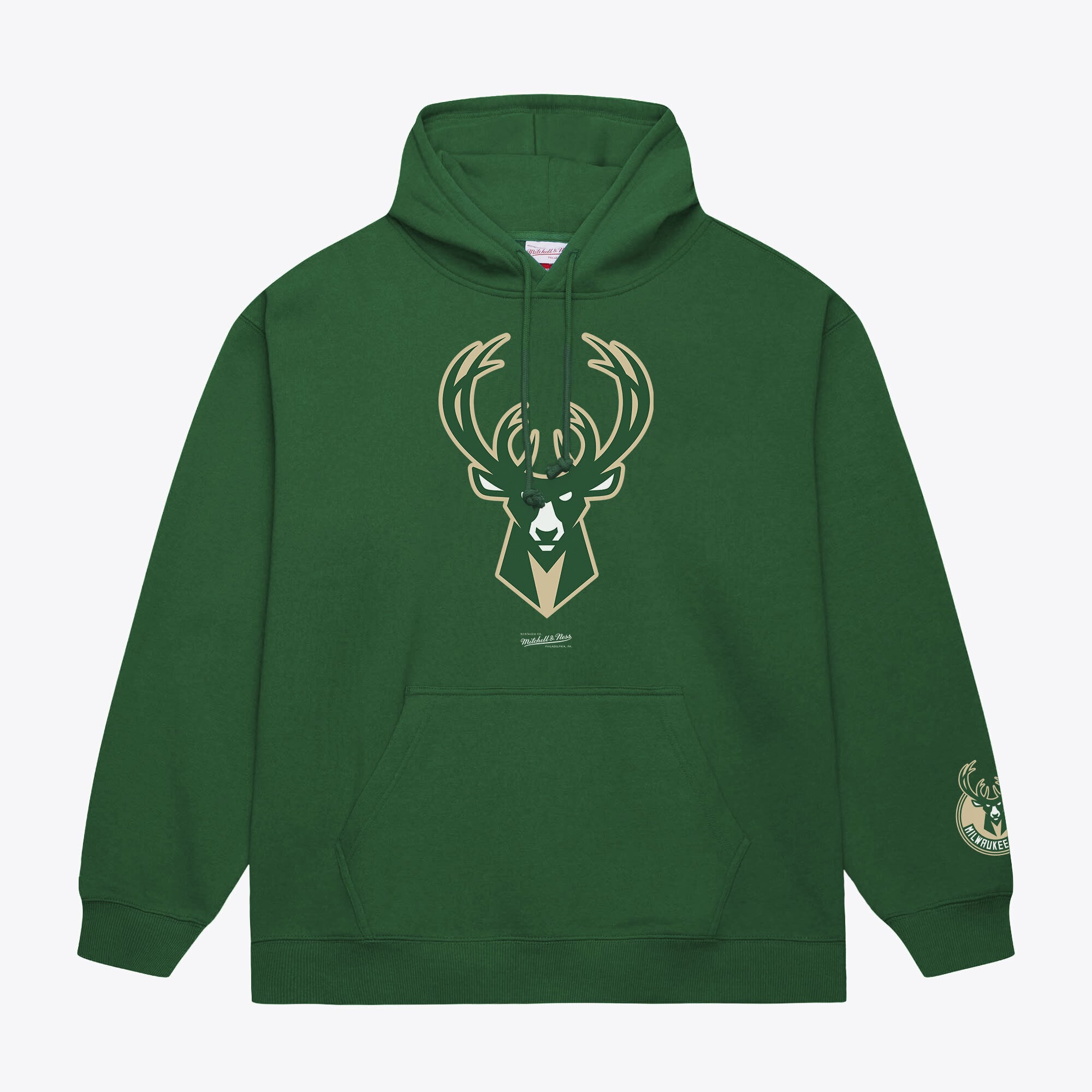 Men's Mitchell & Ness  Hunter Green Milwaukee Bucks Basic Fleece Hoodie