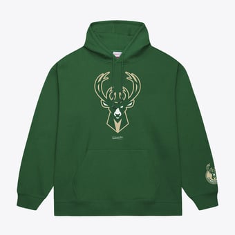 Men's Mitchell & Ness  Hunter Green Milwaukee Bucks Basic Fleece Hoodie
