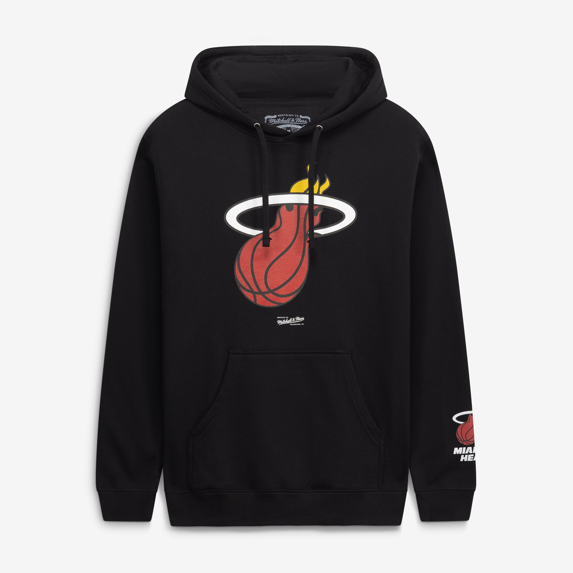 Men's Mitchell & Ness Black Miami Heat Fleece Hoodie