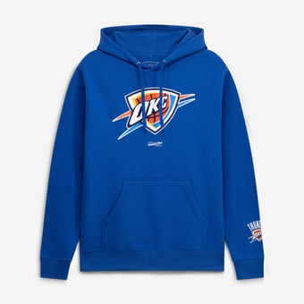 Men's Mitchell & Ness  Blue Oklahoma City Thunder Basic Fleece Hoodie