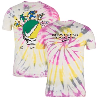 Men's Nike Cream Oregon Ducks Friend Of The Ducks Tie Dye T-Shirt