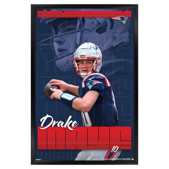 Drake Maye New England Patriots 23" x 34" Framed Player Poster