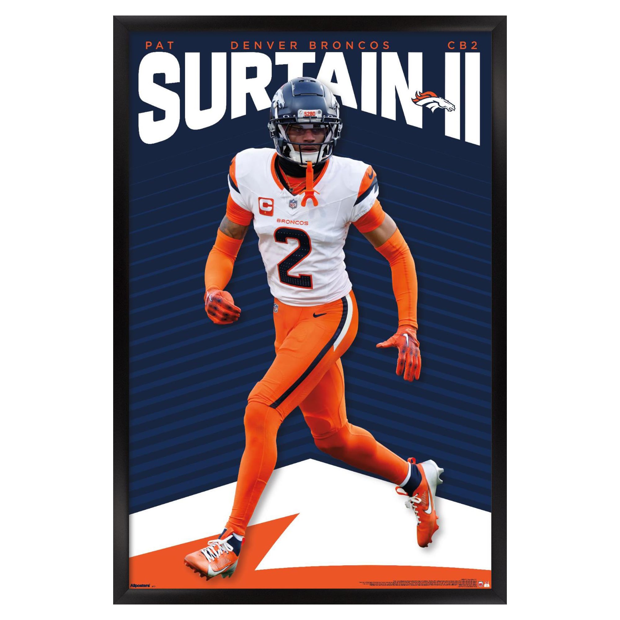 Pat Surtain II Denver Broncos 23″ x 34″ Framed Player Poster