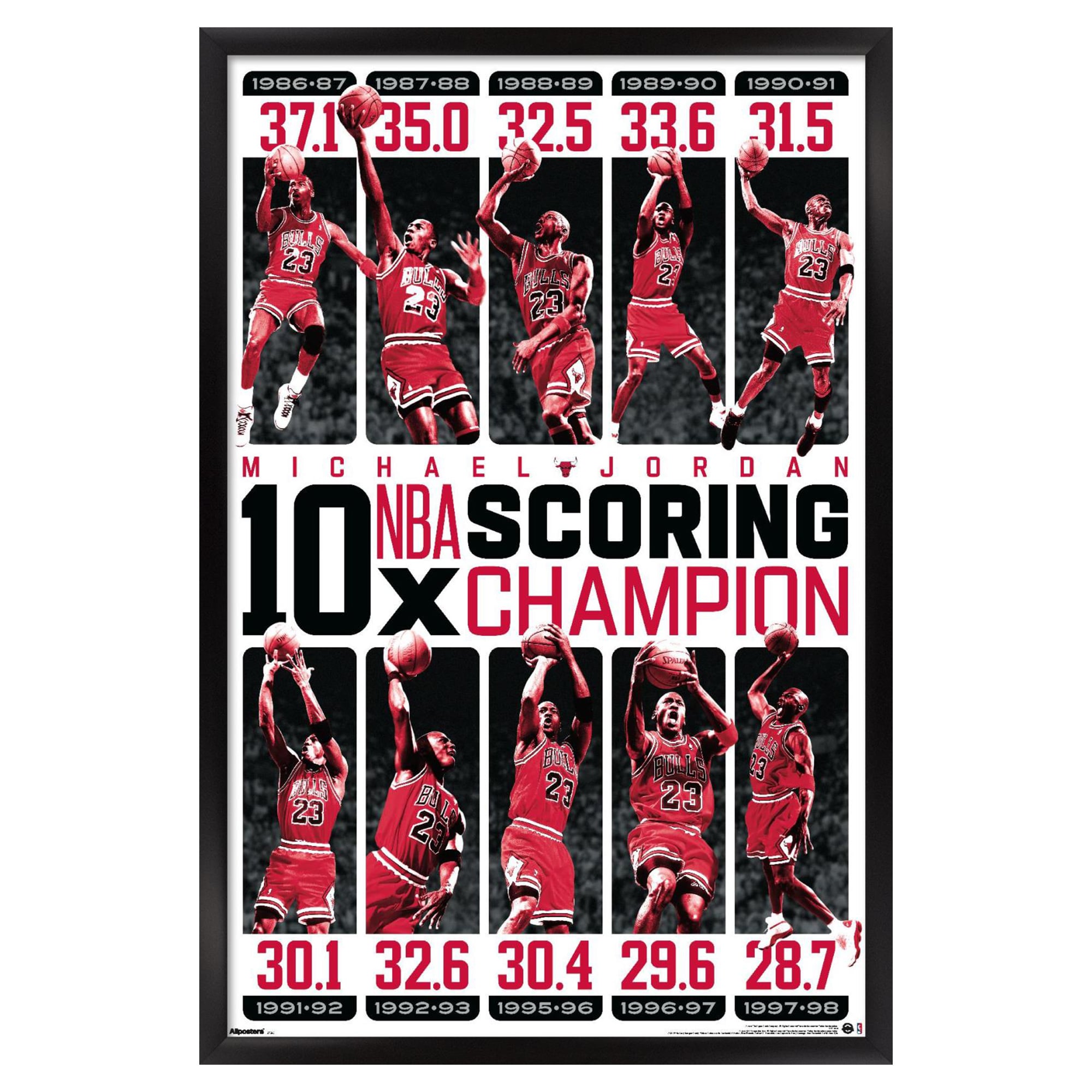 Michael Jordan Chicago Bulls 23" x 34" Framed Player Poster
