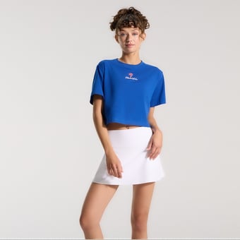 Women's lululemon Cyber Blue Philadelphia Phillies All Yours Organic Cotton Cropped T-Shirt
