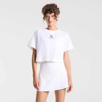 Women's lululemon White Tampa Bay Rays All Yours Organic Cotton Cropped T-Shirt