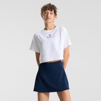 Women's lululemon White Texas Rangers All Yours Organic Cotton Cropped T-Shirt