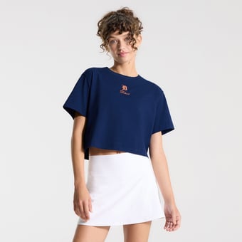 Women's lululemon Midnight Shadow Detroit Tigers All Yours Organic Cotton Cropped T-Shirt