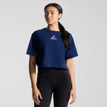 Women's lululemon Midnight Shadow Atlanta Braves All Yours Organic Cotton Cropped T-Shirt