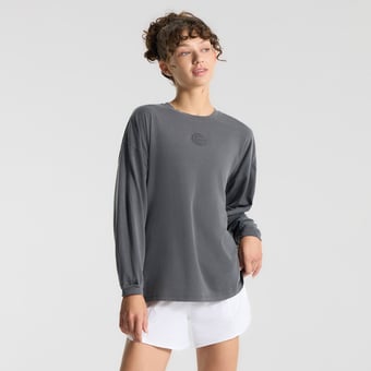 Women's lululemon Gray Chicago Cubs EasySet Relaxed-Fit Long Sleeve T-Shirt