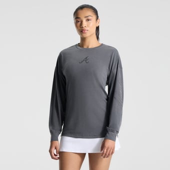 Women's lululemon Gray Atlanta Braves EasySet Relaxed-Fit Long Sleeve T-Shirt