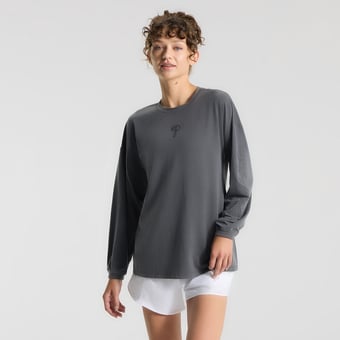 Women's lululemon Gray Philadelphia Phillies EasySet Relaxed-Fit Long Sleeve T-Shirt